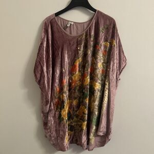 Blank London Velvet Floral Embellished Poncho Top Size Small
